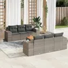 Image de Vidaxl Salon De Jardin Avec Coussins 7 Pcs Gris RÃ©sine TressÃ©e