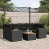 Image de Vidaxl Salon De Jardin 7 Pcs Avec Coussins Noir RÃ©sine TressÃ©e