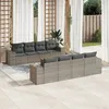 Image de Vidaxl Salon De Jardin 9 Pcs Avec Coussins Gris RÃ©sine TressÃ©e