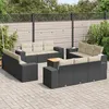 Image de Vidaxl Salon De Jardin Avec Coussins 13 Pcs Noir RÃ©sine TressÃ©e