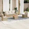 Image de Vidaxl Salon De Jardin Avec Coussins 6 Pcs Beige RÃ©sine TressÃ©e