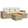 Image de Vidaxl Salon De Jardin Avec Coussins 5 Pcs Beige RÃ©sine TressÃ©e