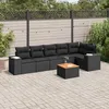Image de Vidaxl Salon De Jardin 7 Pcs Avec Coussins Noir RÃ©sine TressÃ©e