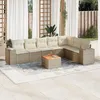 Image de Vidaxl Salon De Jardin Avec Coussins 8 Pcs Beige RÃ©sine TressÃ©e