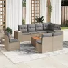 Image de Vidaxl Salon De Jardin Avec Coussins 9 Pcs Beige RÃ©sine TressÃ©e