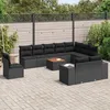 Image de Vidaxl Salon De Jardin 11 Pcs Avec Coussins Noir RÃ©sine TressÃ©e
