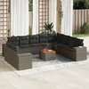 Image de Vidaxl Salon De Jardin 11 Pcs Avec Coussins Gris RÃ©sine TressÃ©e