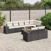 Image de Vidaxl Salon De Jardin 9 Pcs Avec Coussins Noir RÃ©sine TressÃ©e