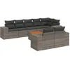 Image de Vidaxl Salon De Jardin 9 Pcs Avec Coussins Gris RÃ©sine TressÃ©e