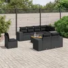 Image de Vidaxl Salon De Jardin 9 Pcs Avec Coussins Noir RÃ©sine TressÃ©e