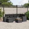 Image de Vidaxl Salon De Jardin 7 Pcs Avec Coussins Noir RÃ©sine TressÃ©e