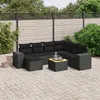 Image de Vidaxl Salon De Jardin 8 Pcs Avec Coussins Noir RÃ©sine TressÃ©e