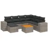 Image de Vidaxl Salon De Jardin 8 Pcs Avec Coussins Gris RÃ©sine TressÃ©e