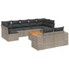 Image de Vidaxl Salon De Jardin Avec Coussins 10 Pcs Gris RÃ©sine TressÃ©e