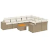 Image de Vidaxl Salon De Jardin Avec Coussins 10 Pcs Beige RÃ©sine TressÃ©e