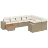 Image de Vidaxl Salon De Jardin Avec Coussins 10 Pcs Beige RÃ©sine TressÃ©e