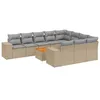 Image de Vidaxl Salon De Jardin 11 Pcs Avec Coussins Beige RÃ©sine TressÃ©e