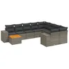 Image de Vidaxl Salon De Jardin 11 Pcs Avec Coussins Gris RÃ©sine TressÃ©e