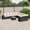 Image de Vidaxl Salon De Jardin 11 Pcs Avec Coussins Noir RÃ©sine TressÃ©e