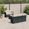 Image de Vidaxl Salon De Jardin 6 Pcs Avec Coussins Noir RÃ©sine TressÃ©e