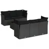 Image de Vidaxl Salon De Jardin 7 Pcs Avec Coussins Noir RÃ©sine TressÃ©e