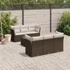 Image de Vidaxl Salon De Jardin Avec Coussins 7 Pcs Marron RÃ©sine TressÃ©e