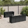 Image de Vidaxl Salon De Jardin 8 Pcs Avec Coussins Noir RÃ©sine TressÃ©e