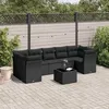 Image de Vidaxl Salon De Jardin 8 Pcs Avec Coussins Noir RÃ©sine TressÃ©e