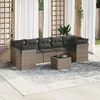 Image de Vidaxl Salon De Jardin 8 Pcs Avec Coussins Gris RÃ©sine TressÃ©e