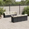 Image de Vidaxl Salon De Jardin 9 Pcs Avec Coussins Noir RÃ©sine TressÃ©e