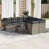 Image de Vidaxl Salon De Jardin 9 Pcs Avec Coussins Gris RÃ©sine TressÃ©e