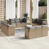 Image de Vidaxl Salon De Jardin Avec Coussins 12 Pcs Beige RÃ©sine TressÃ©e
