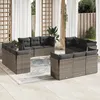 Image de Vidaxl Salon De Jardin Avec Coussins 12 Pcs Gris RÃ©sine TressÃ©e