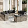 Image de Vidaxl Salon De Jardin Avec Coussins 12 Pcs Gris Clair RÃ©sine TressÃ©e