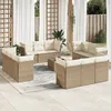 Image de Vidaxl Salon De Jardin Avec Coussins 13 Pcs Beige RÃ©sine TressÃ©e