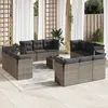 Image de Vidaxl Salon De Jardin Avec Coussins 13 Pcs Gris RÃ©sine TressÃ©e