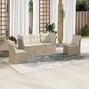 Image de Vidaxl Salon De Jardin Avec Coussins 5 Pcs Beige RÃ©sine TressÃ©e