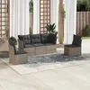 Image de Vidaxl Salon De Jardin 5 Pcs Avec Coussins Gris RÃ©sine TressÃ©e