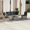 Image de Vidaxl Salon De Jardin 6 Pcs Avec Coussins Gris Clair RÃ©sine TressÃ©e