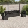 Image de Vidaxl Salon De Jardin 6 Pcs Avec Coussins Noir RÃ©sine TressÃ©e