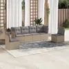 Image de Vidaxl Salon De Jardin Avec Coussins 6 Pcs Beige RÃ©sine TressÃ©e