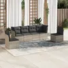 Image de Vidaxl Salon De Jardin 6 Pcs Avec Coussins Gris Clair RÃ©sine TressÃ©e