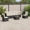 Image de Vidaxl Salon De Jardin 7 Pcs Avec Coussins Noir RÃ©sine TressÃ©e