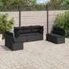 Image de Vidaxl Salon De Jardin 7 Pcs Avec Coussins Noir RÃ©sine TressÃ©e