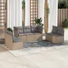 Image de Vidaxl Salon De Jardin Avec Coussins 7 Pcs Beige RÃ©sine TressÃ©e