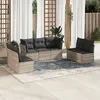 Image de Vidaxl Salon De Jardin Avec Coussins 7 Pcs Gris Clair RÃ©sine TressÃ©e