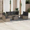 Image de Vidaxl Salon De Jardin 8 Pcs Avec Coussins Gris RÃ©sine TressÃ©e