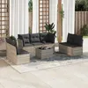 Image de Vidaxl Salon De Jardin 8 Pcs Avec Coussins Gris Clair RÃ©sine TressÃ©e