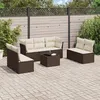 Image de Vidaxl Salon De Jardin 8 Pcs Avec Coussins Marron RÃ©sine TressÃ©e