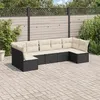 Image de Vidaxl Salon De Jardin 7 Pcs Avec Coussins Noir RÃ©sine TressÃ©e